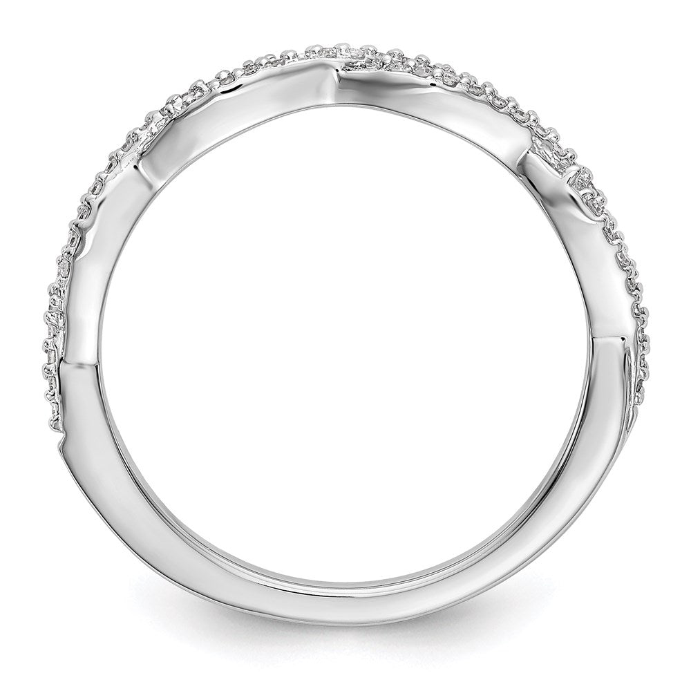 14K White Gold Real Diamond Band