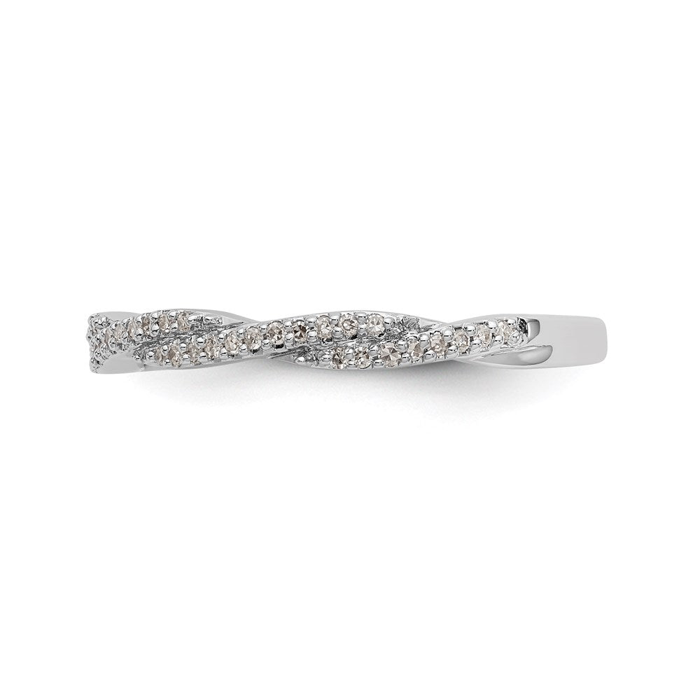 14K White Gold Real Diamond Band