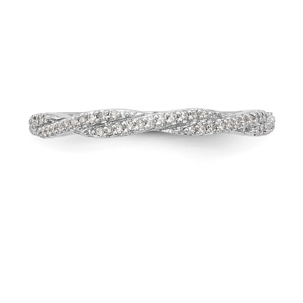 14K White Gold Real Diamond Band