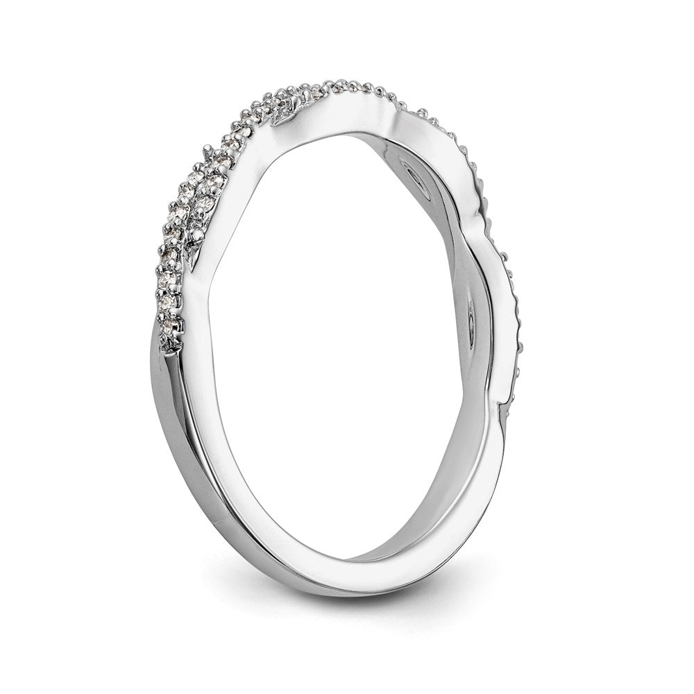 14K White Gold Real Diamond Band