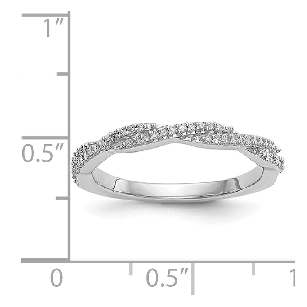 14K White Gold Real Diamond Band