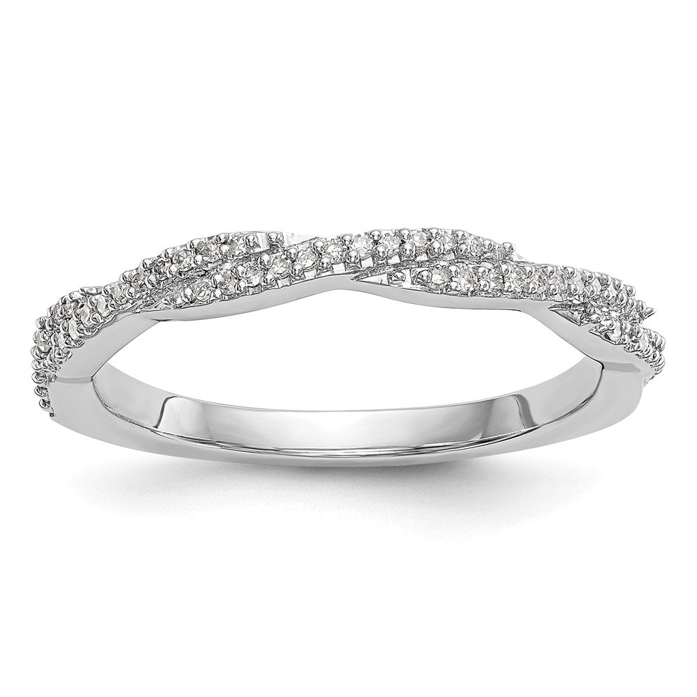 14K White Gold Real Diamond Band