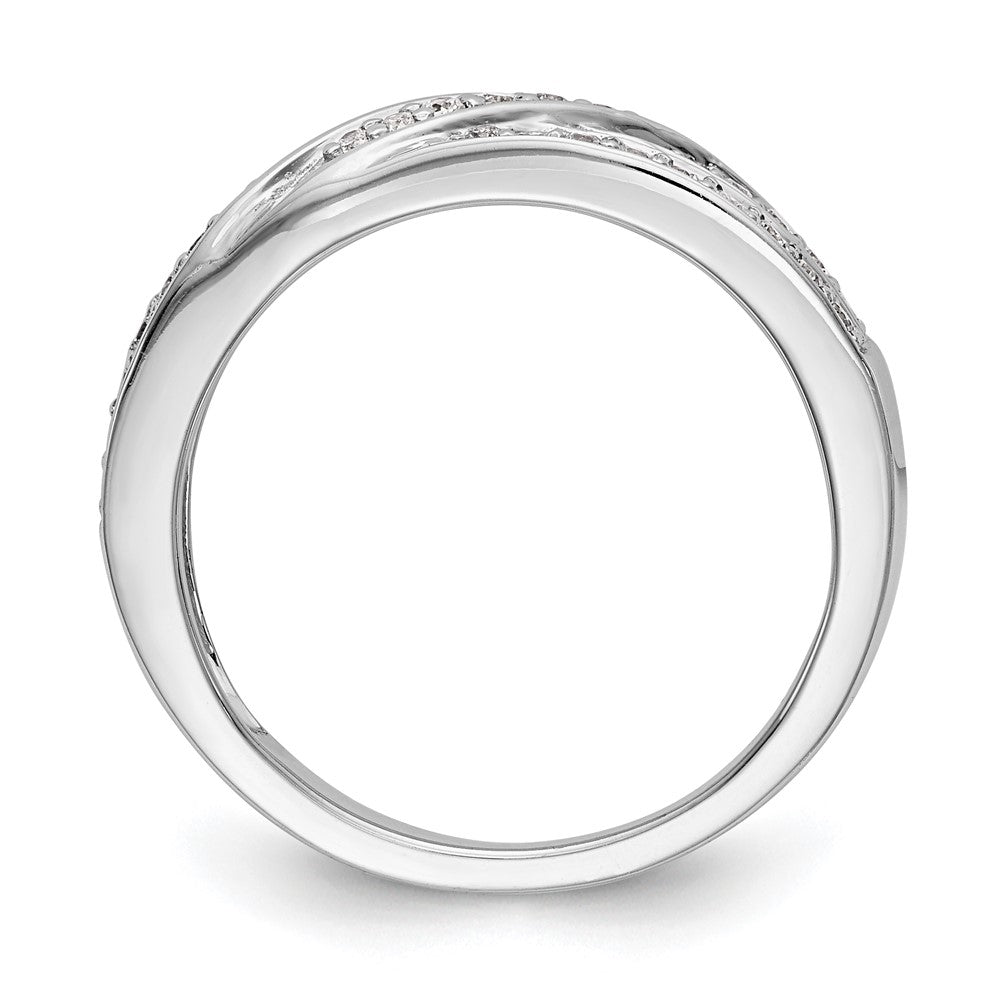 14K White Gold Real Diamond Band