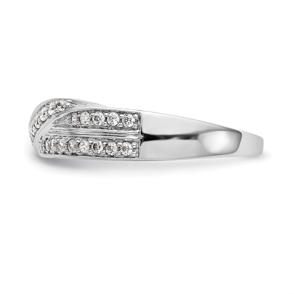 14K White Gold Real Diamond Band