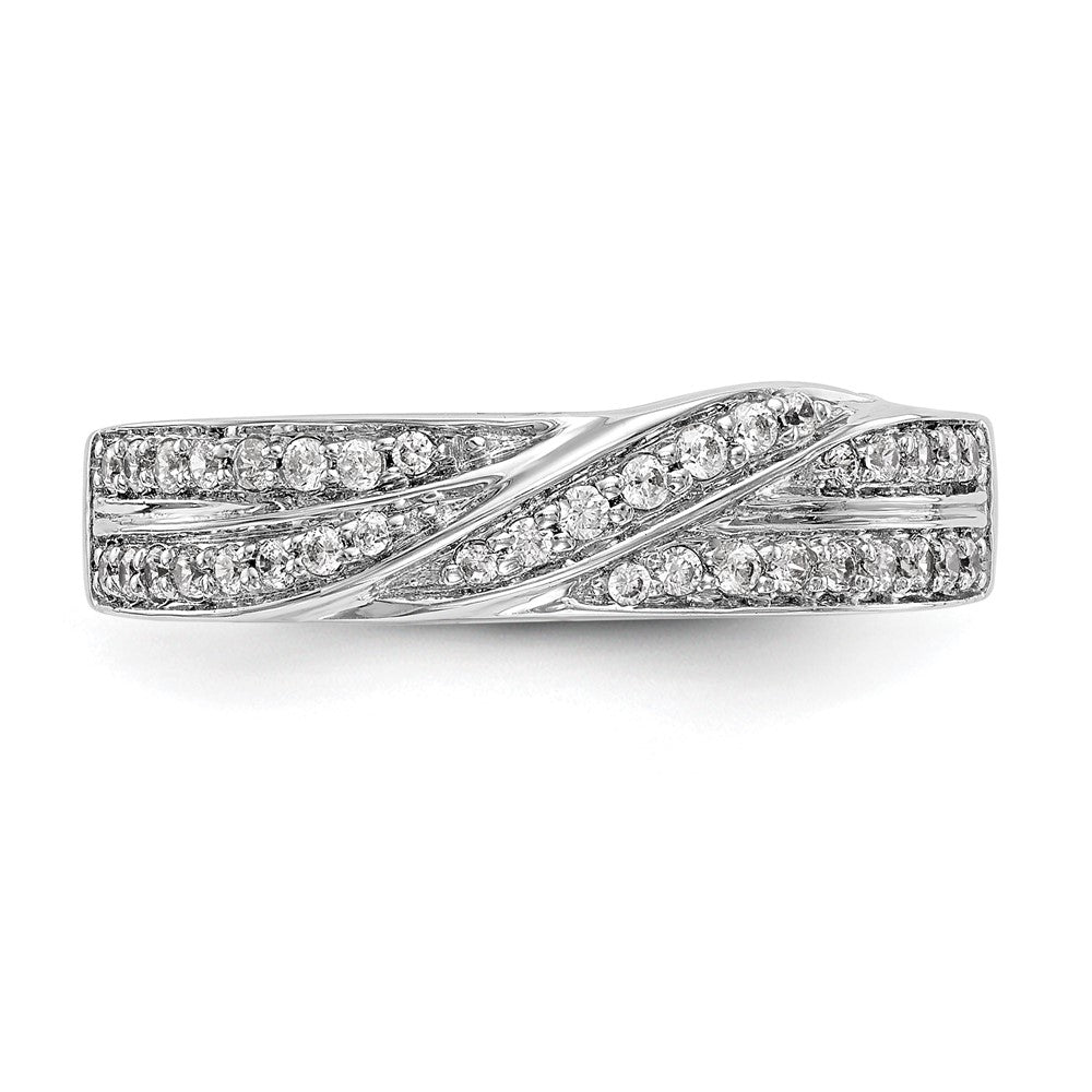 14K White Gold Real Diamond Band