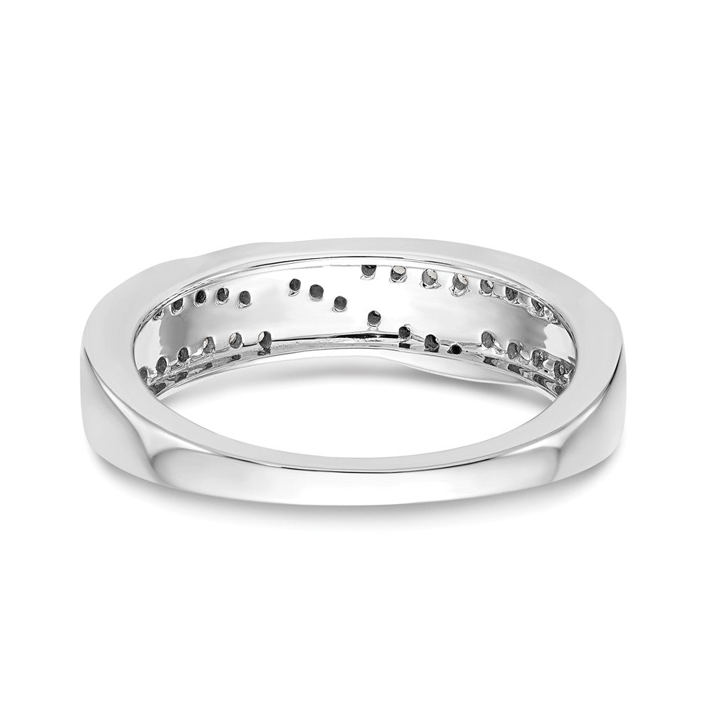 14K White Gold Real Diamond Band