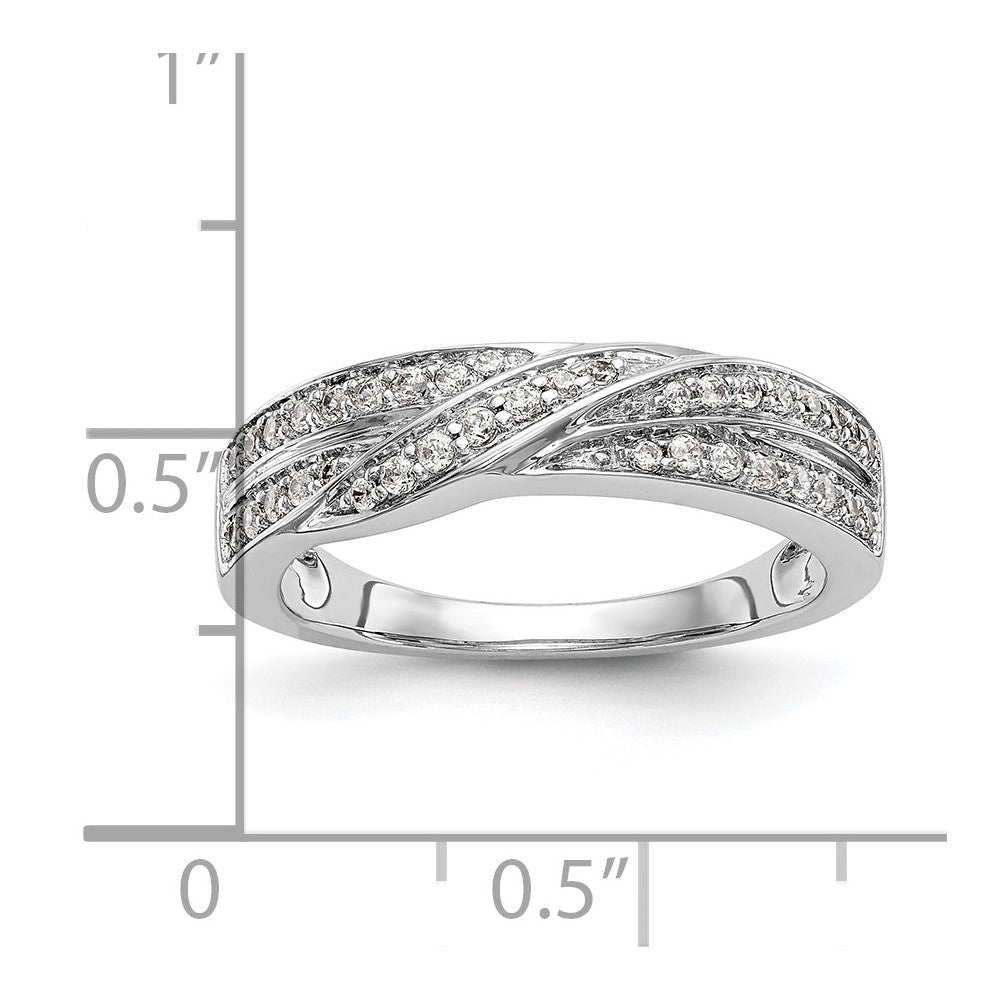 14K White Gold Real Diamond Band