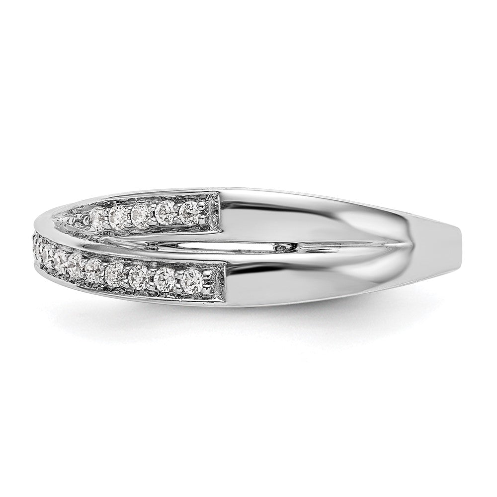 14K White Gold Real Diamond Band