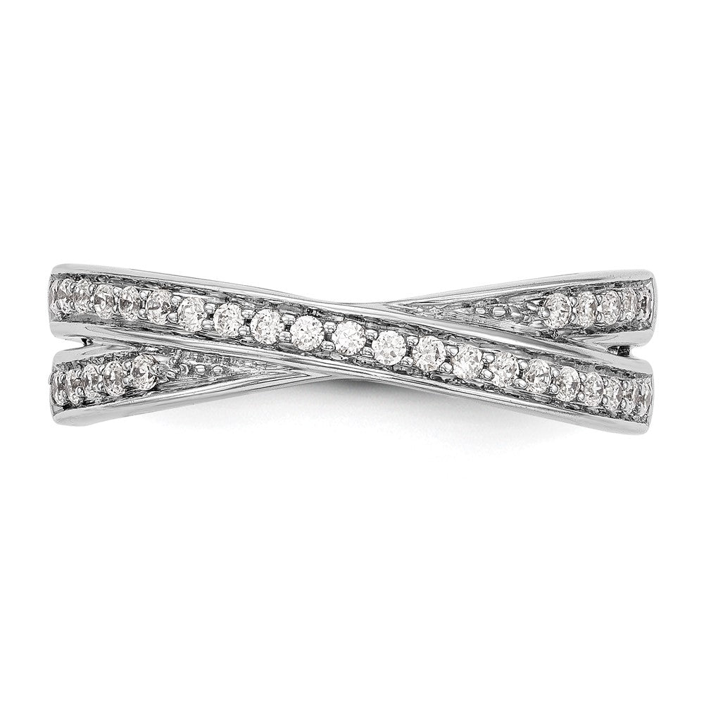 14K White Gold Real Diamond Band