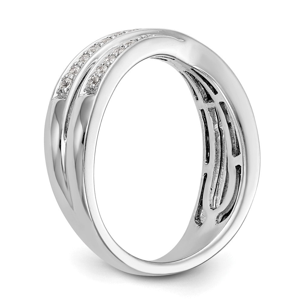 14K White Gold Real Diamond Band