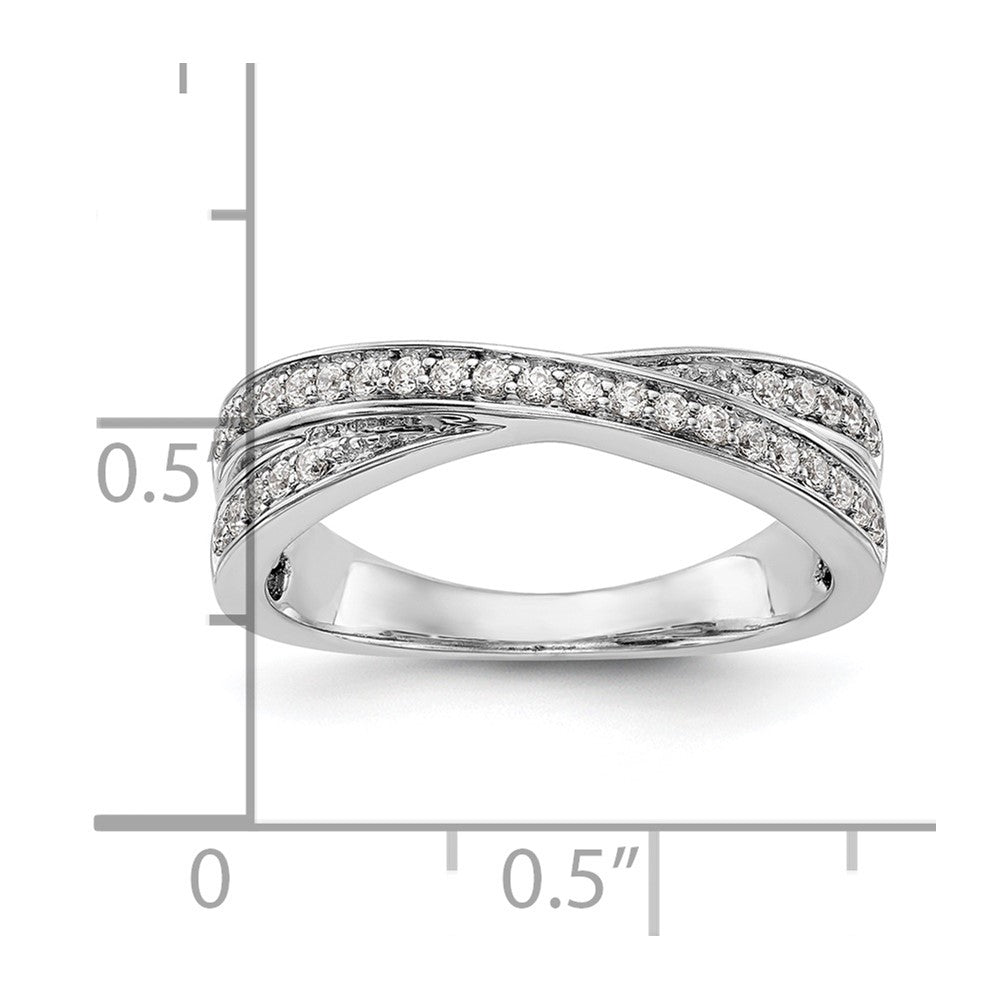 14K White Gold Real Diamond Band