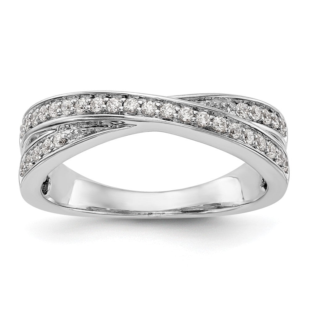 14K White Gold Real Diamond Band