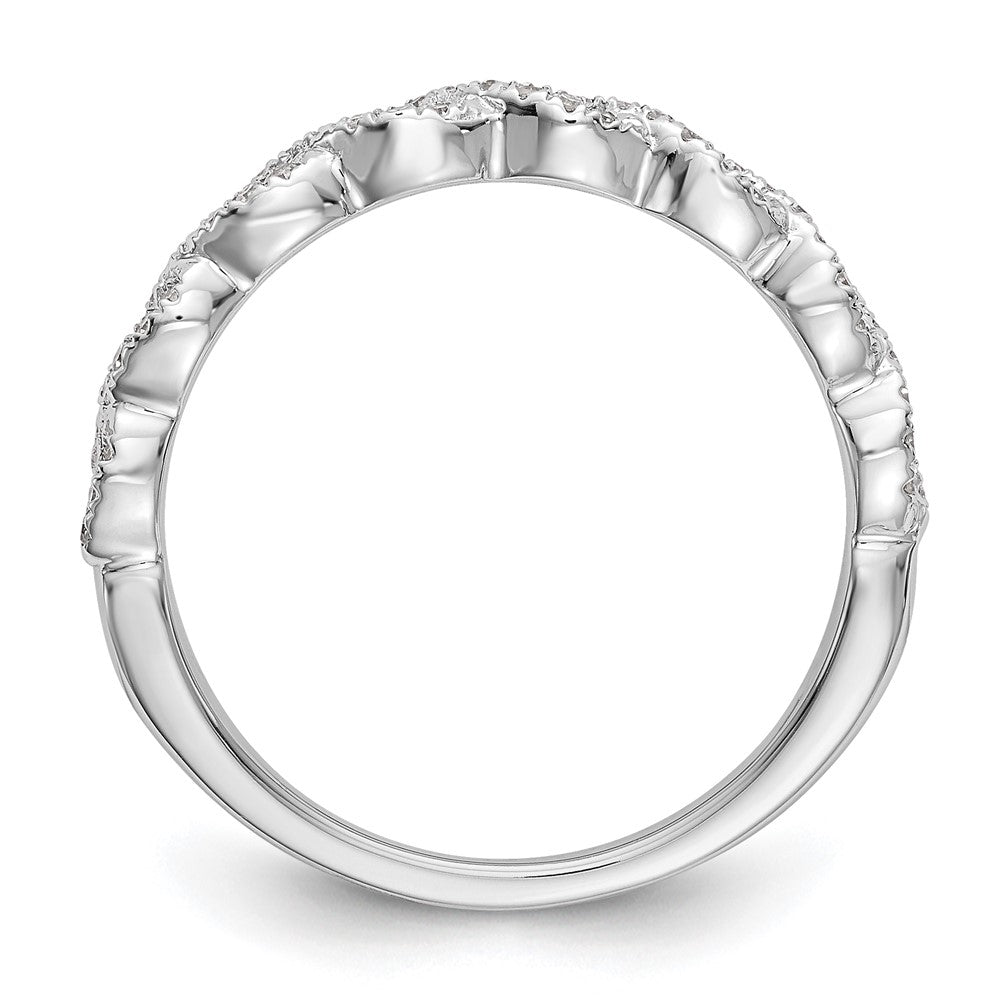 14K White Gold Real Diamond Band