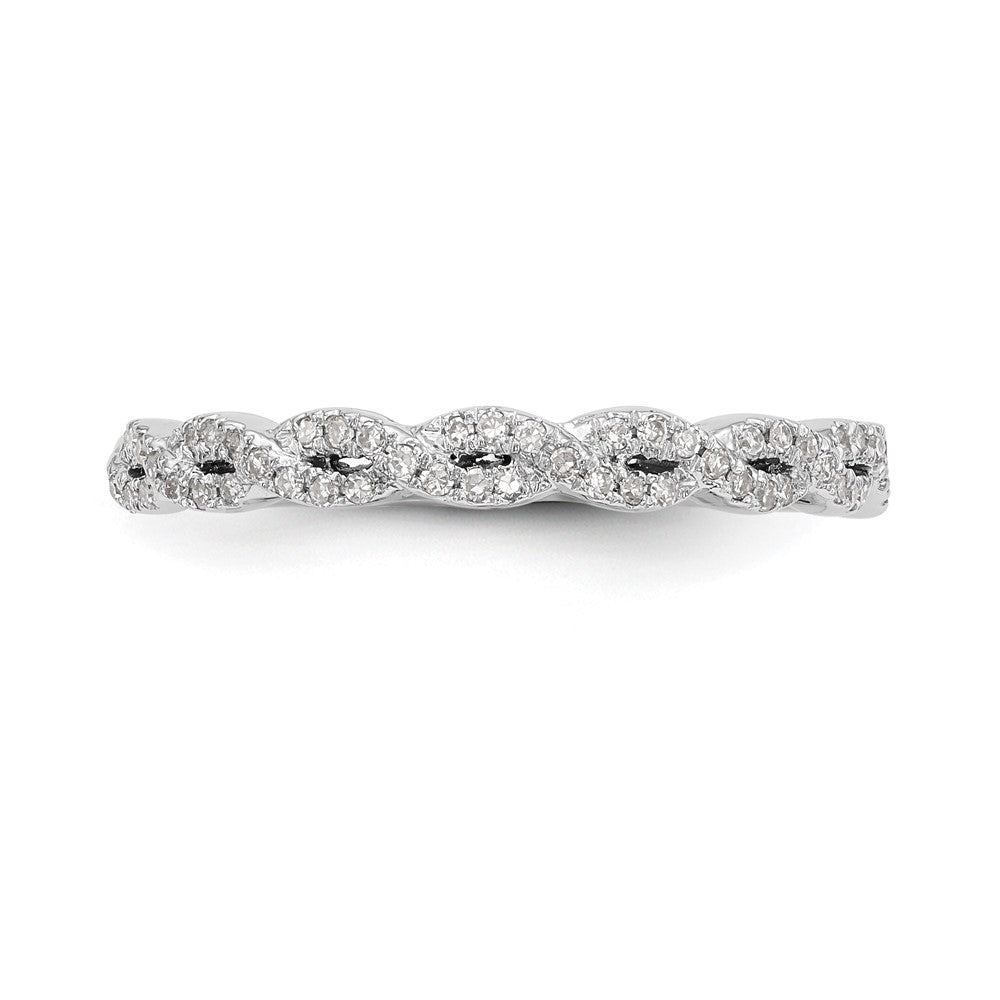 14K White Gold Real Diamond Band