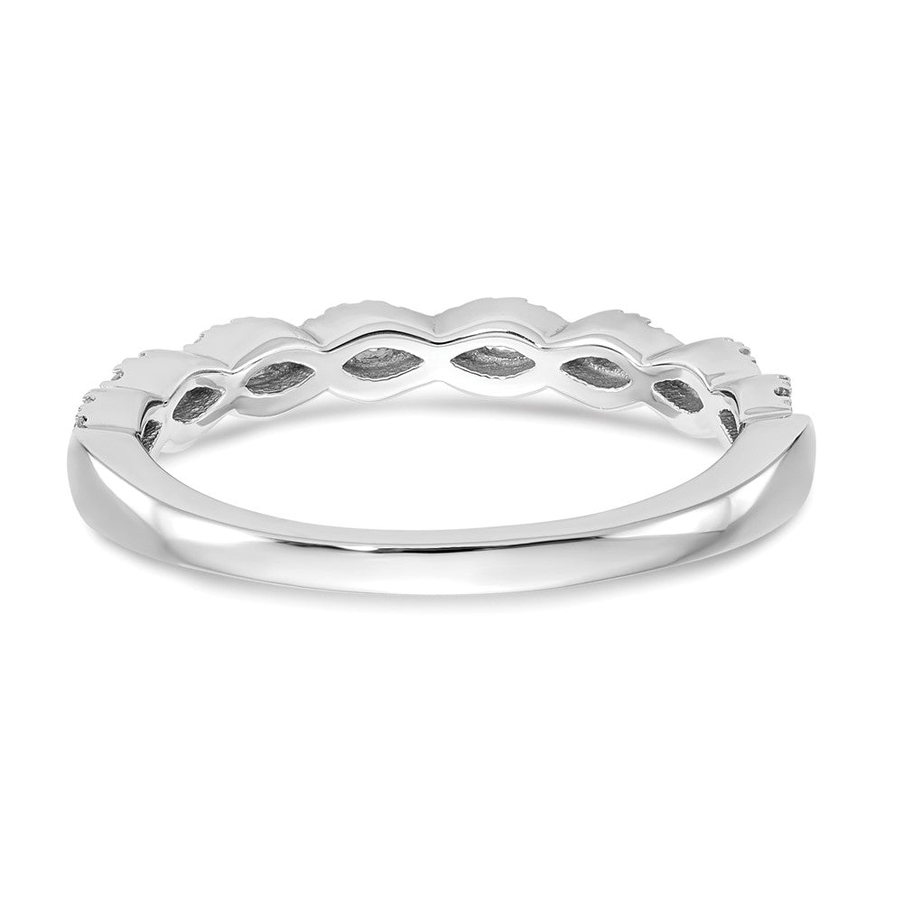 14K White Gold Real Diamond Band