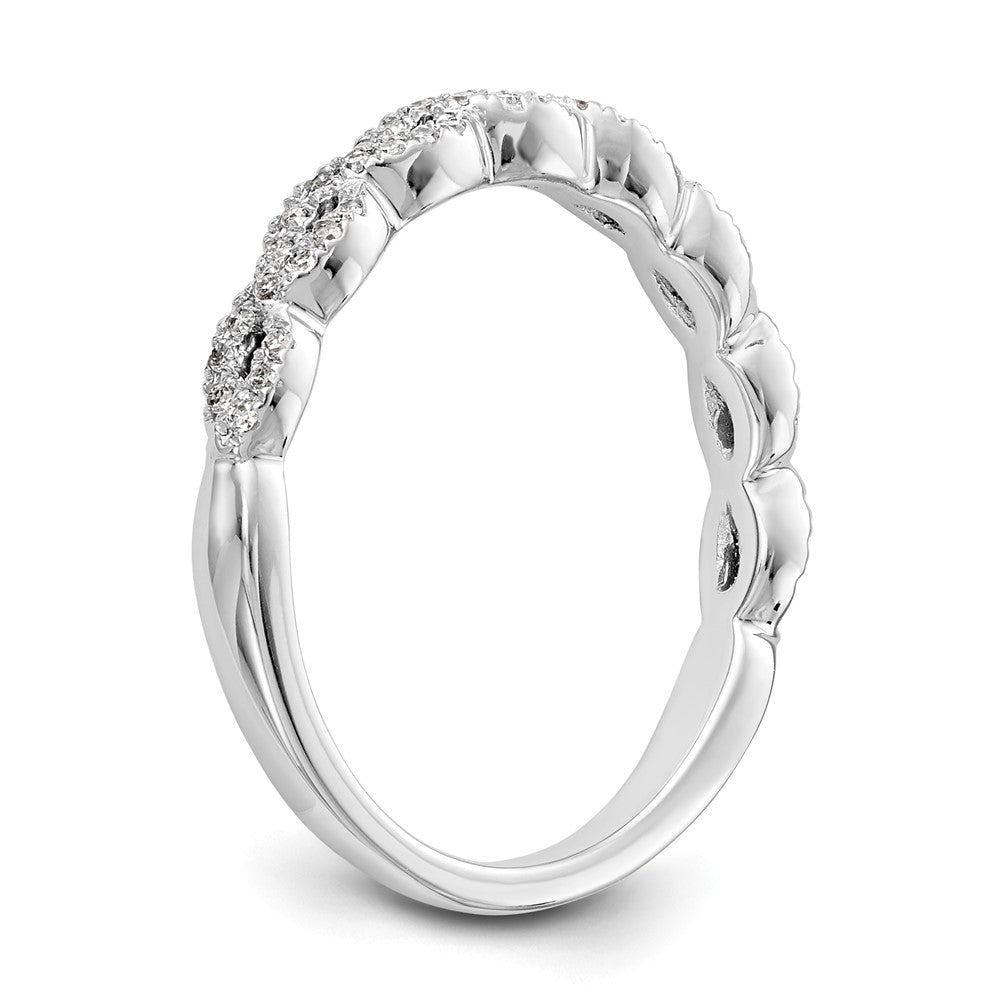 14K White Gold Real Diamond Band