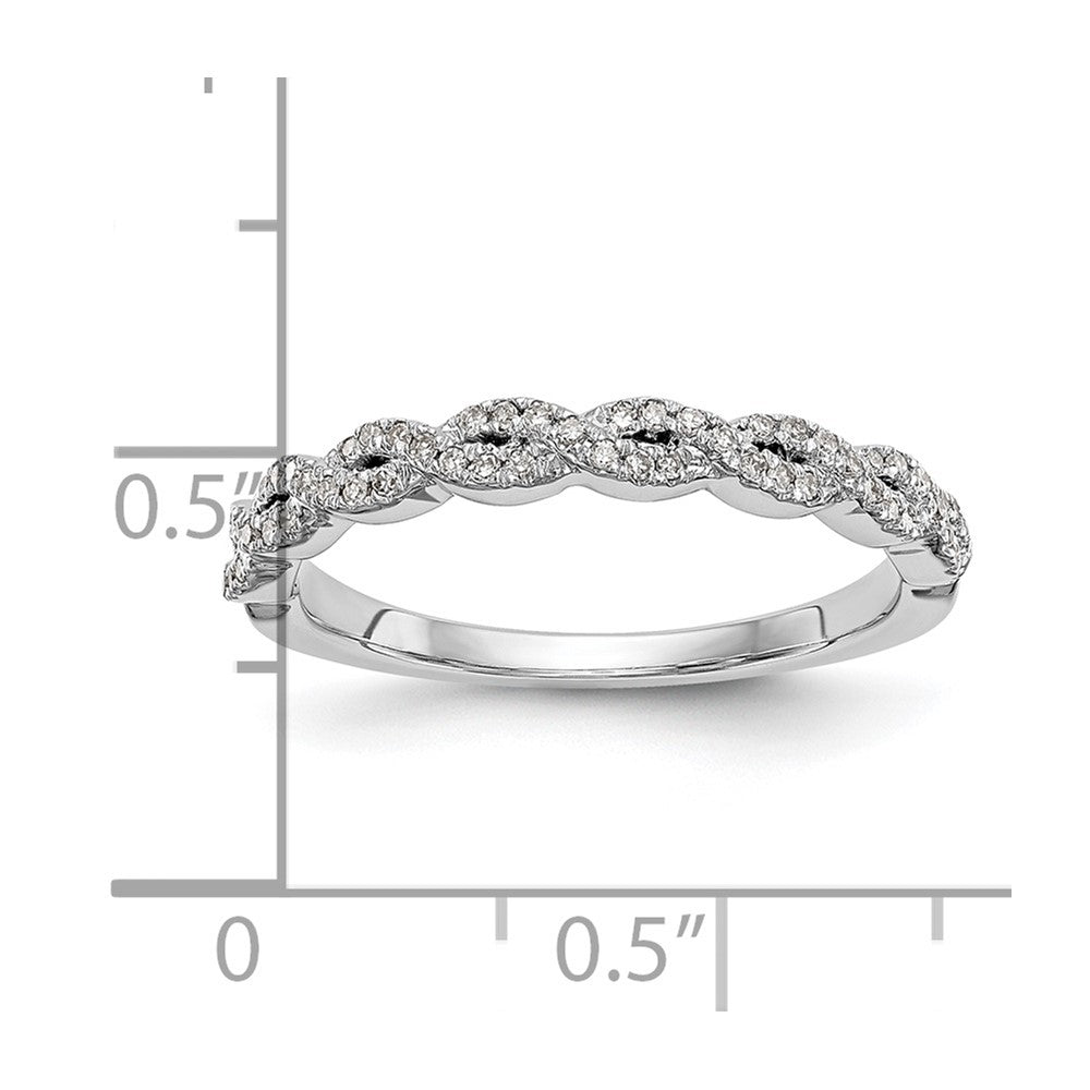 14K White Gold Real Diamond Band