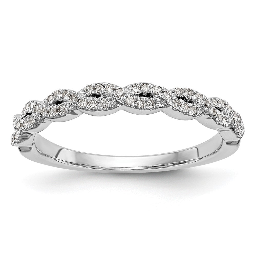 14K White Gold Real Diamond Band