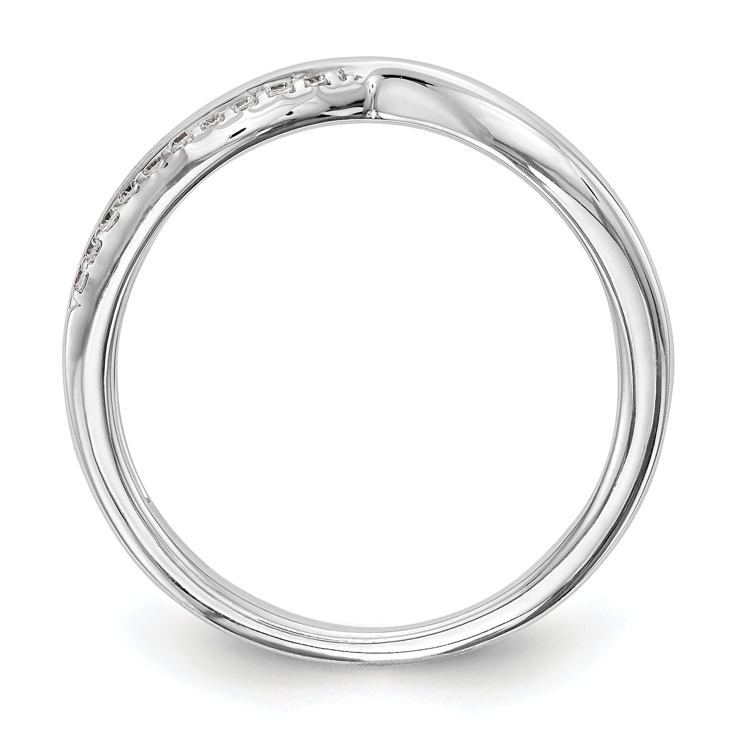 0.11ct. CZ Solid Real 14K White Gold Wedding Band Ring