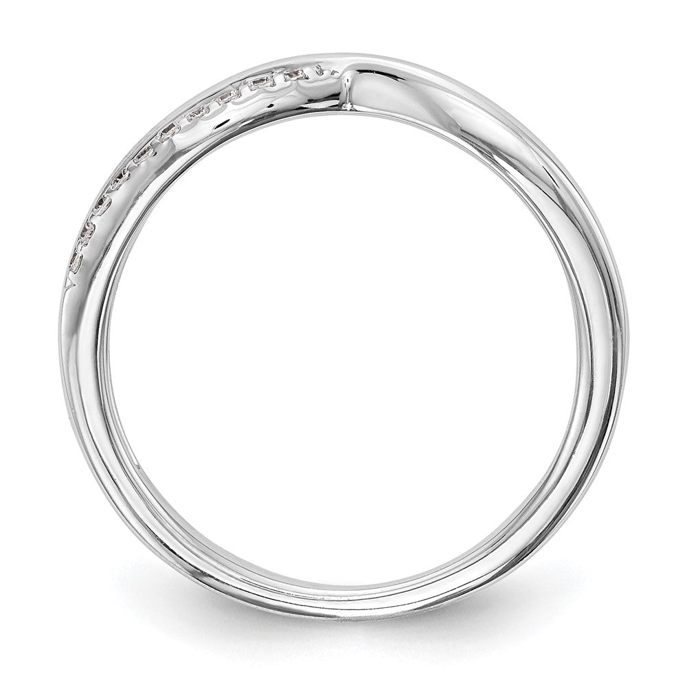 14K White Gold Real Diamond Band