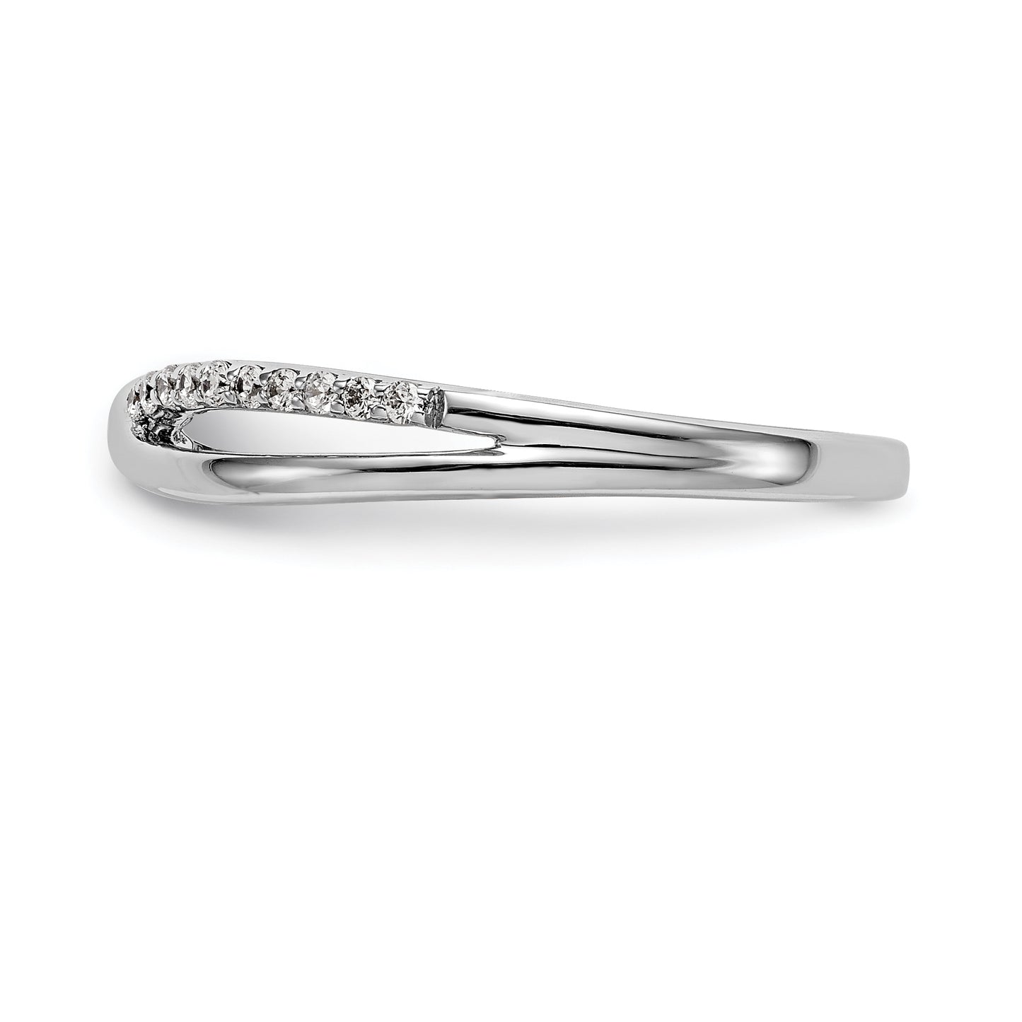 0.11ct. CZ Solid Real 14K White Gold Wedding Band Ring