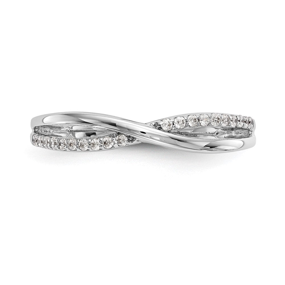 14K White Gold Real Diamond Band