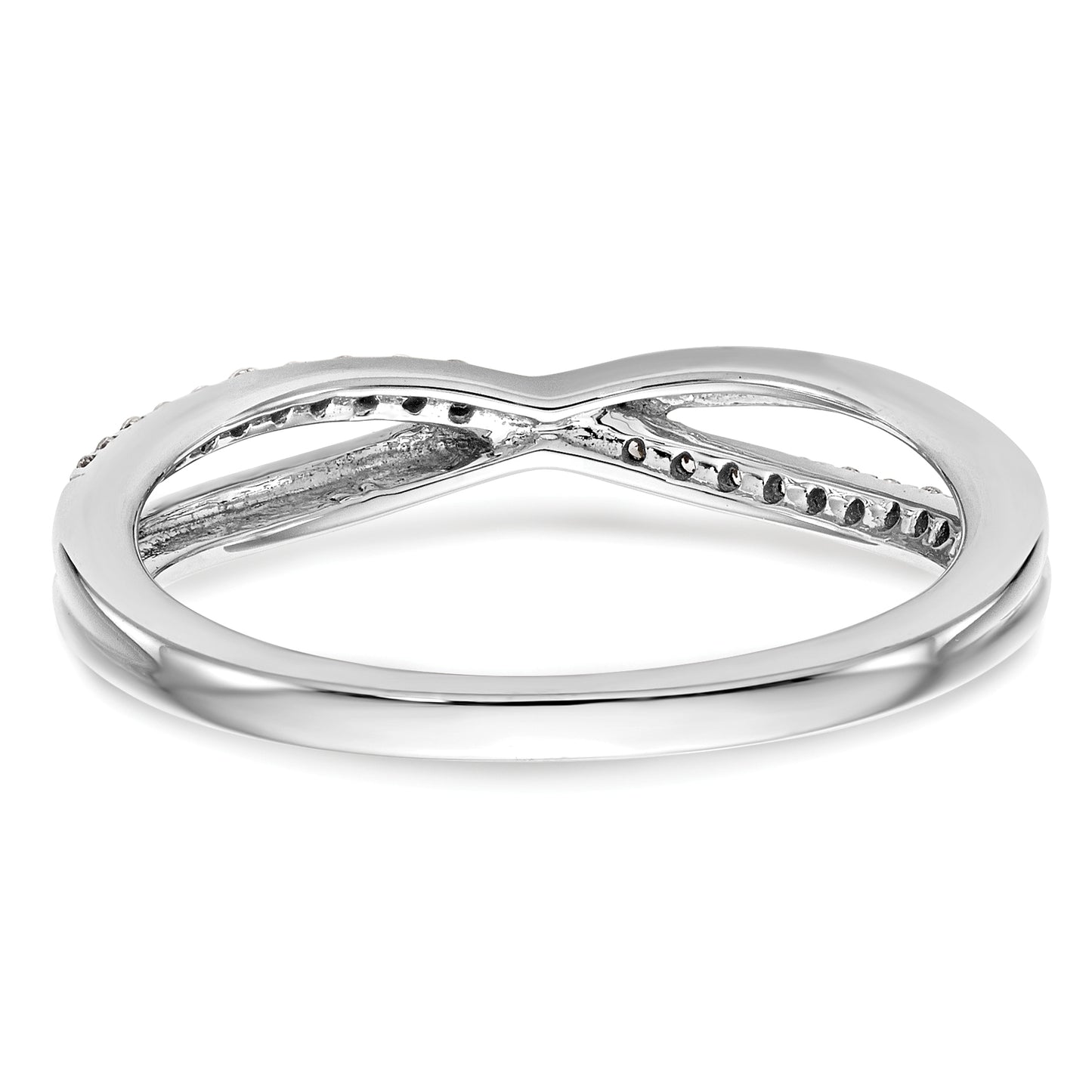 0.11ct. CZ Solid Real 14K White Gold Wedding Band Ring