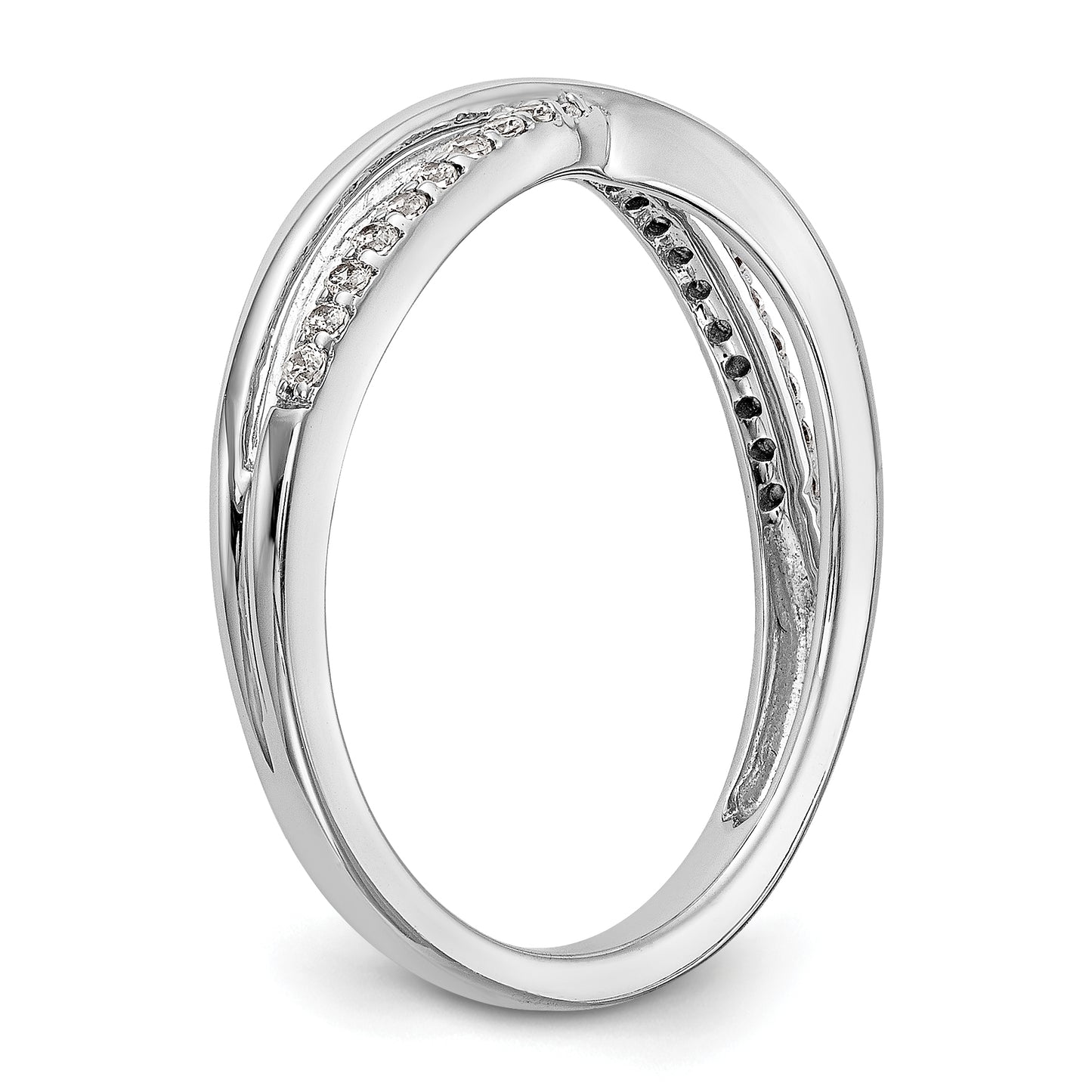 0.11ct. CZ Solid Real 14K White Gold Wedding Band Ring