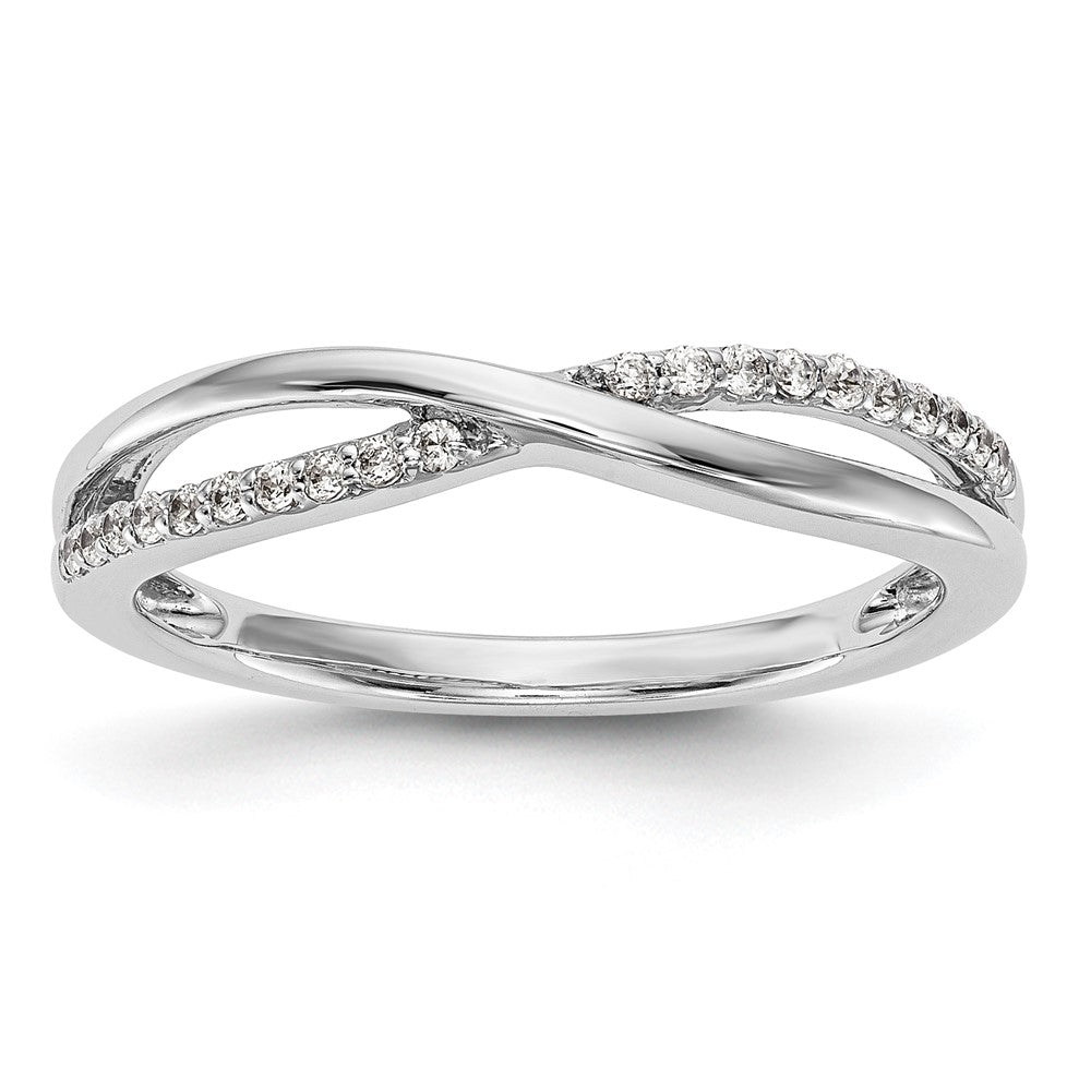 14K White Gold Real Diamond Band