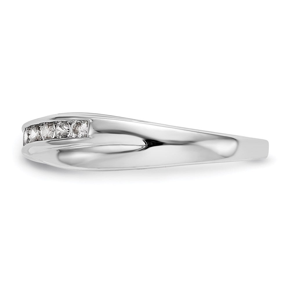 14K White Gold Real Diamond Band