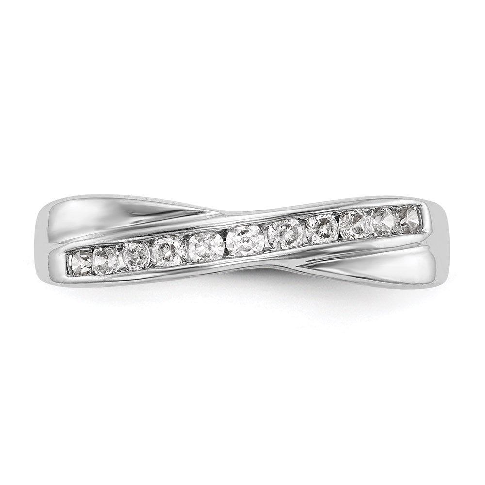 14K White Gold Real Diamond Band