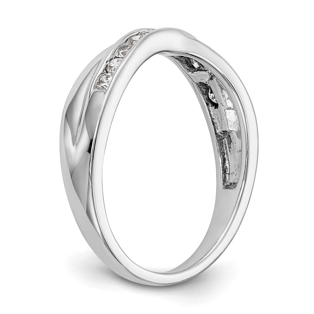 14K White Gold Real Diamond Band