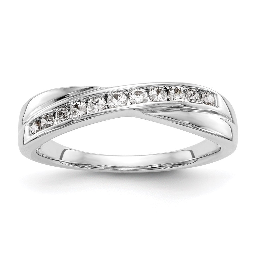 14K White Gold Real Diamond Band