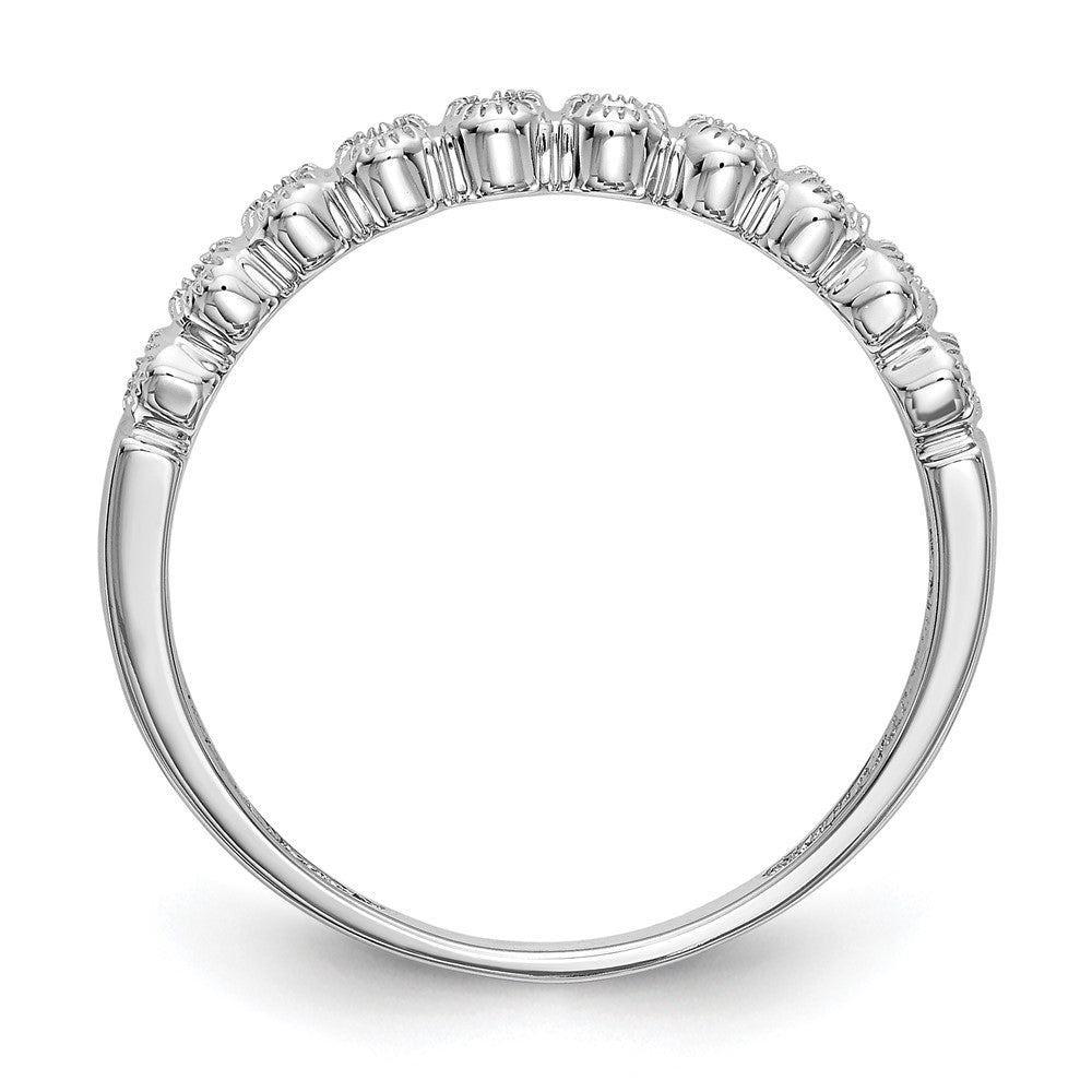 14K White Gold Real Diamond Band