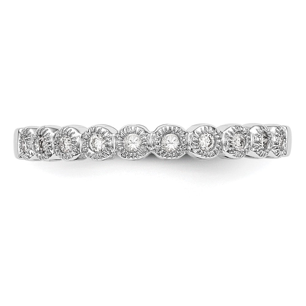 14K White Gold Real Diamond Band