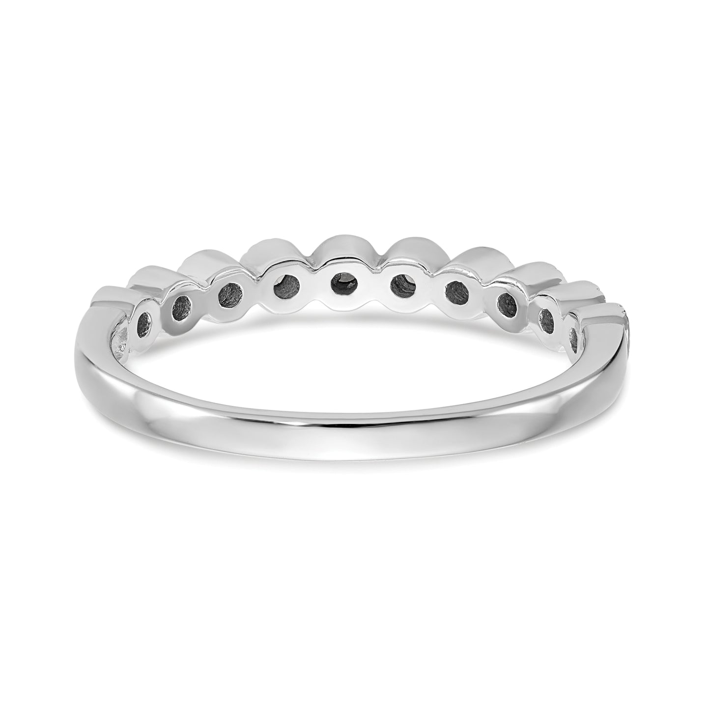 0.10ct. CZ Solid Real 14K White Gold Wedding Band Ring