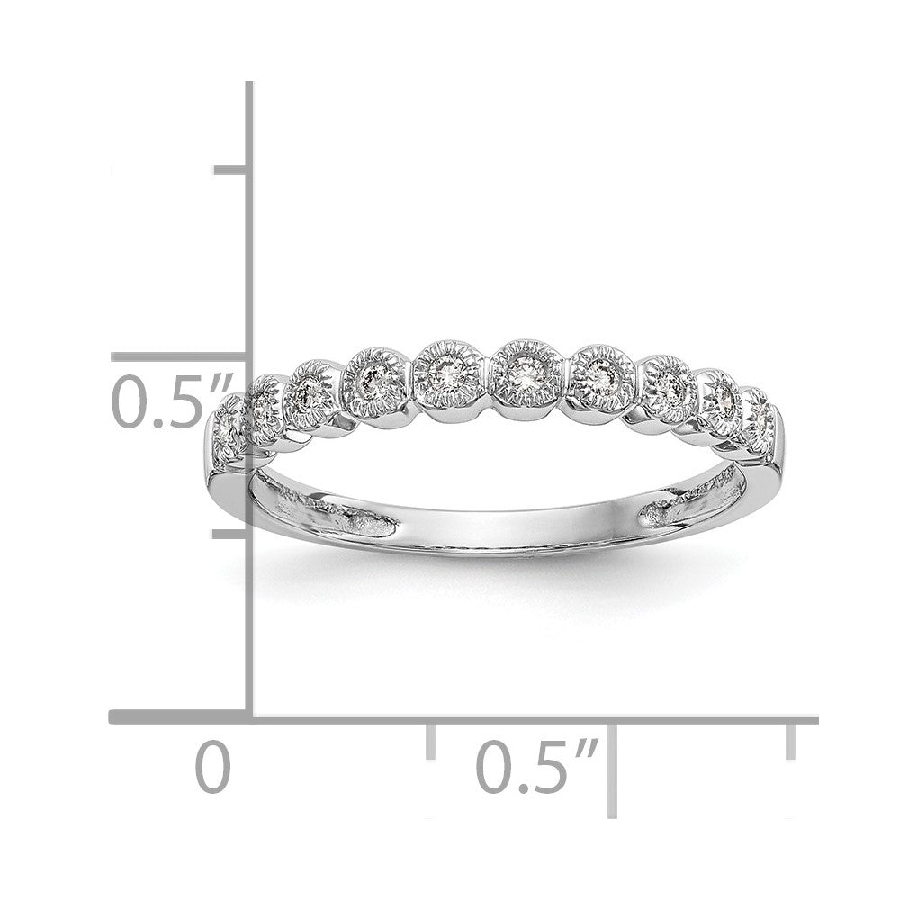 14K White Gold Real Diamond Band