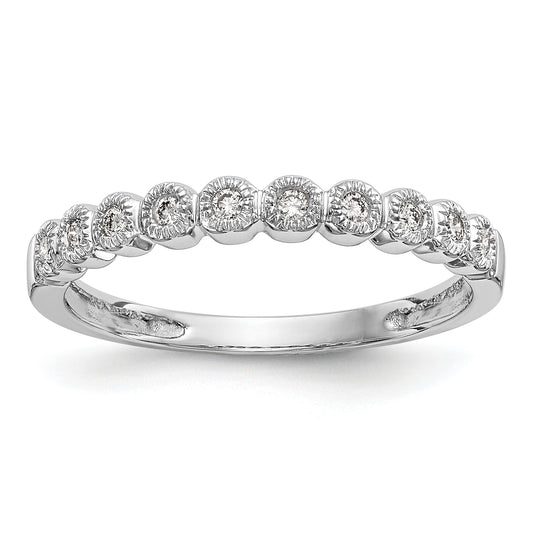 0.10ct. CZ Solid Real 14K White Gold Wedding Band Ring