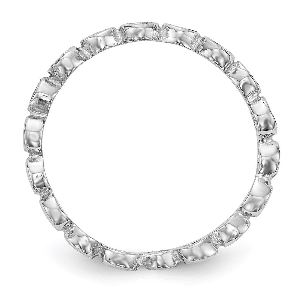 14K White Gold Real Diamond Band