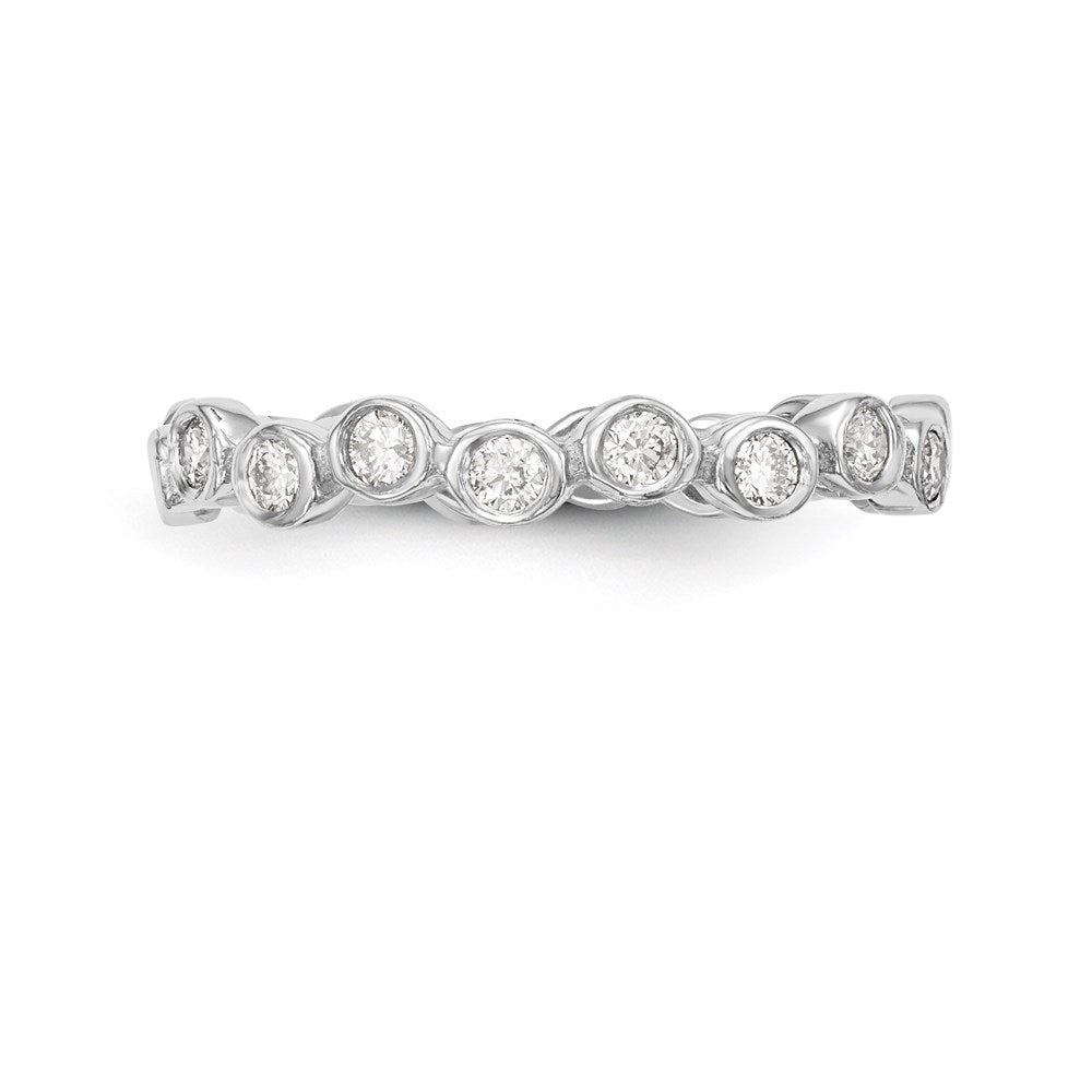 14K White Gold Real Diamond Band