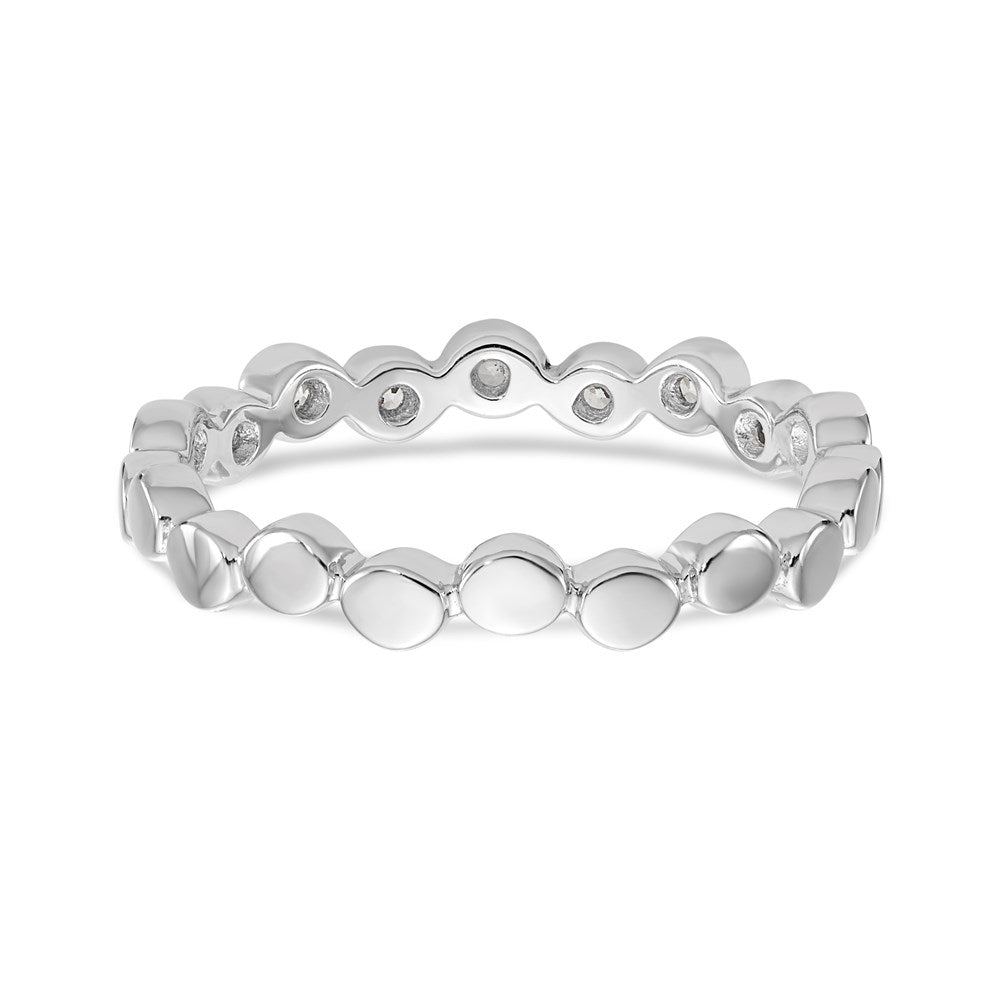 14K White Gold Real Diamond Band