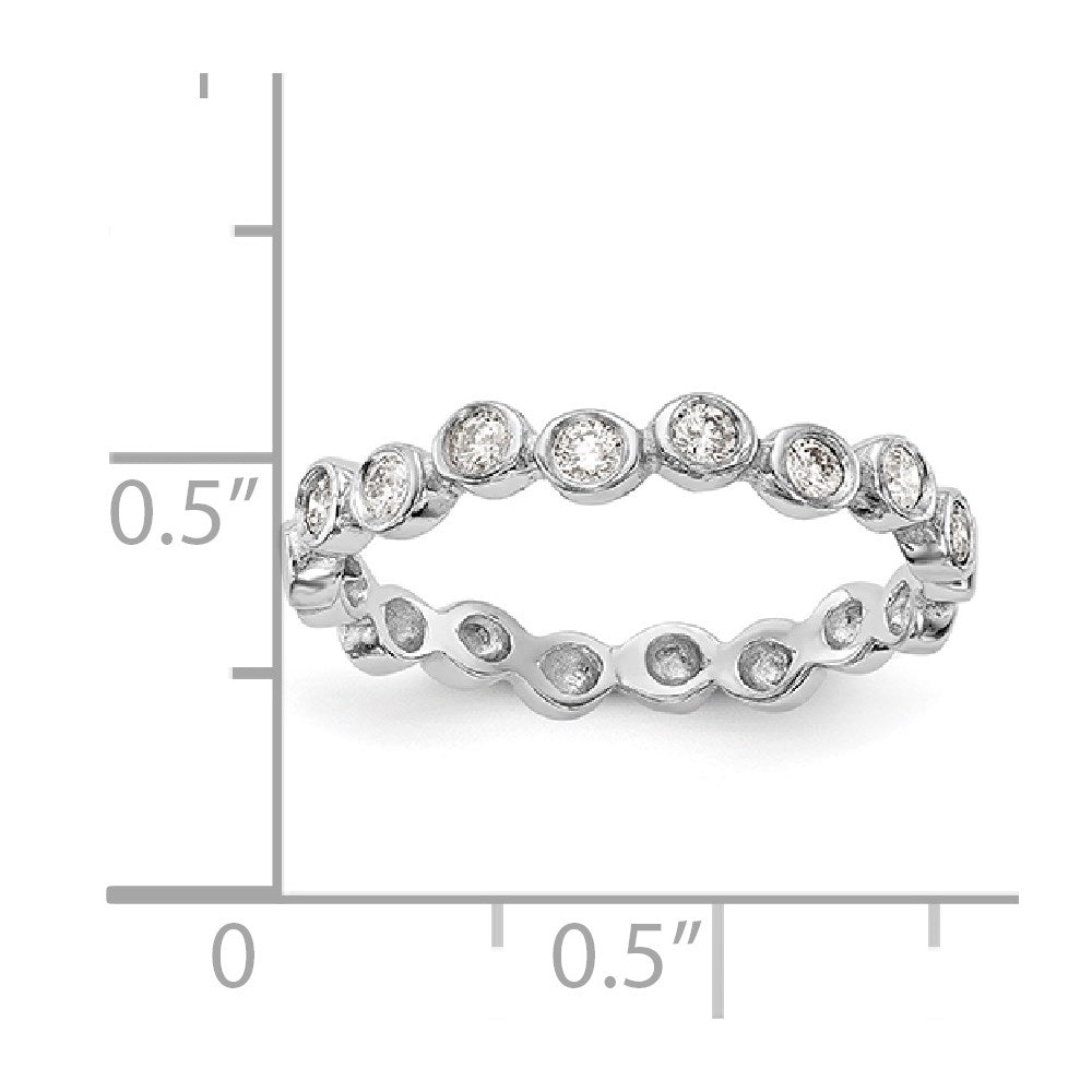 14K White Gold Real Diamond Band