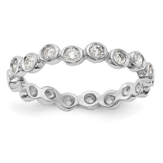 14k White Gold Diamond Band