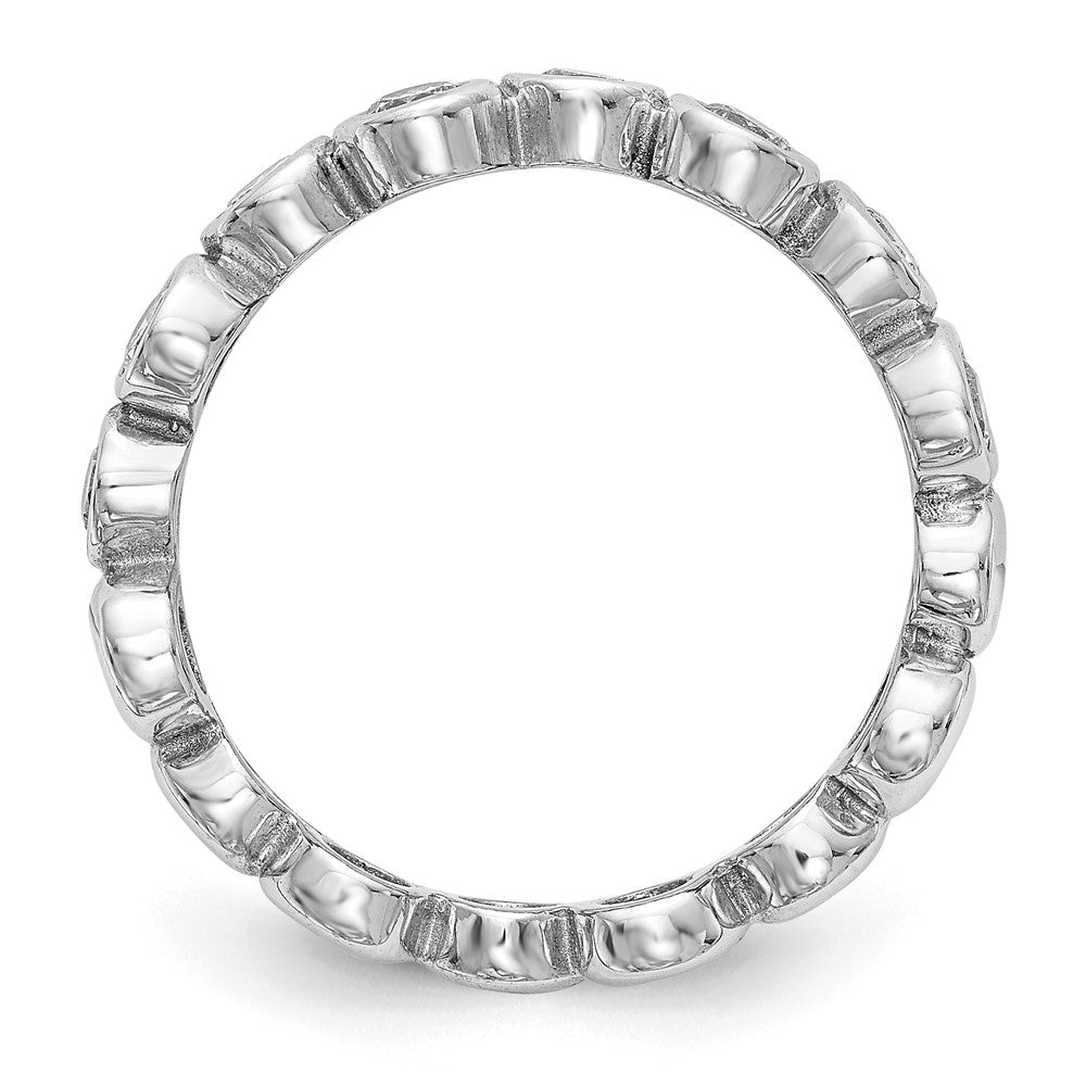 14K White Gold Real Diamond Band