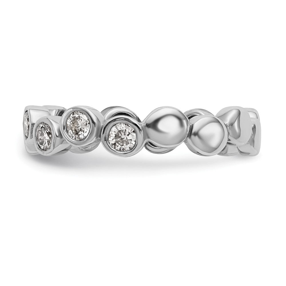 14K White Gold Real Diamond Band