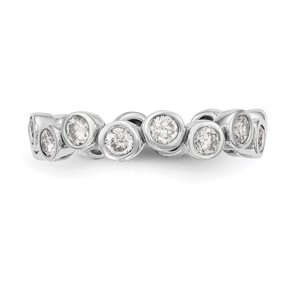 14K White Gold Real Diamond Band