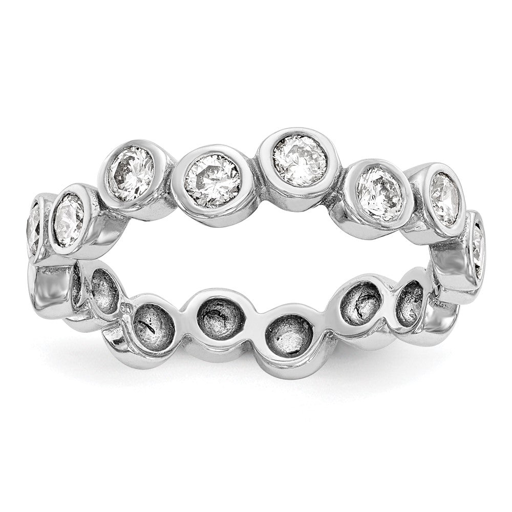 14K White Gold Real Diamond Band