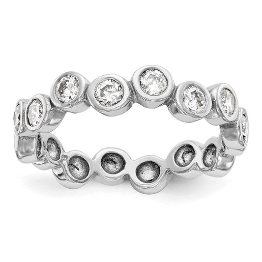 14k White Gold Diamond Band