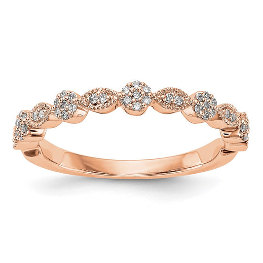 14K Rose Gold Real Diamond Band