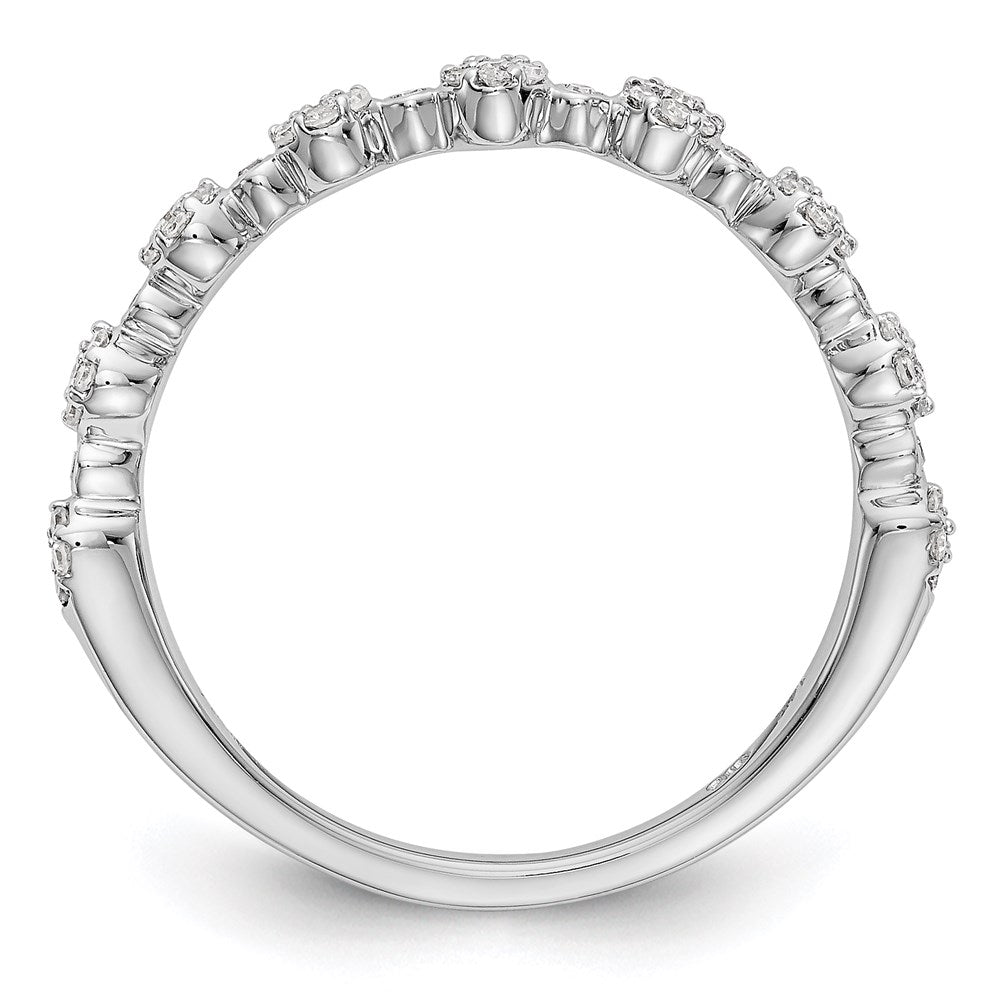 14K White Gold Real Diamond Band